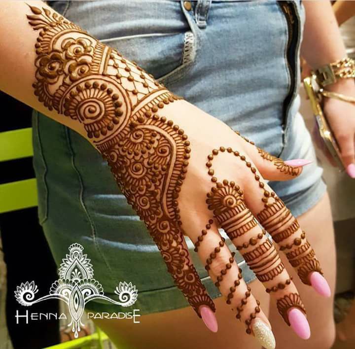 full hand mehndi designs step by step